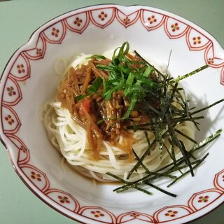 なめ茸さっぱり素麺